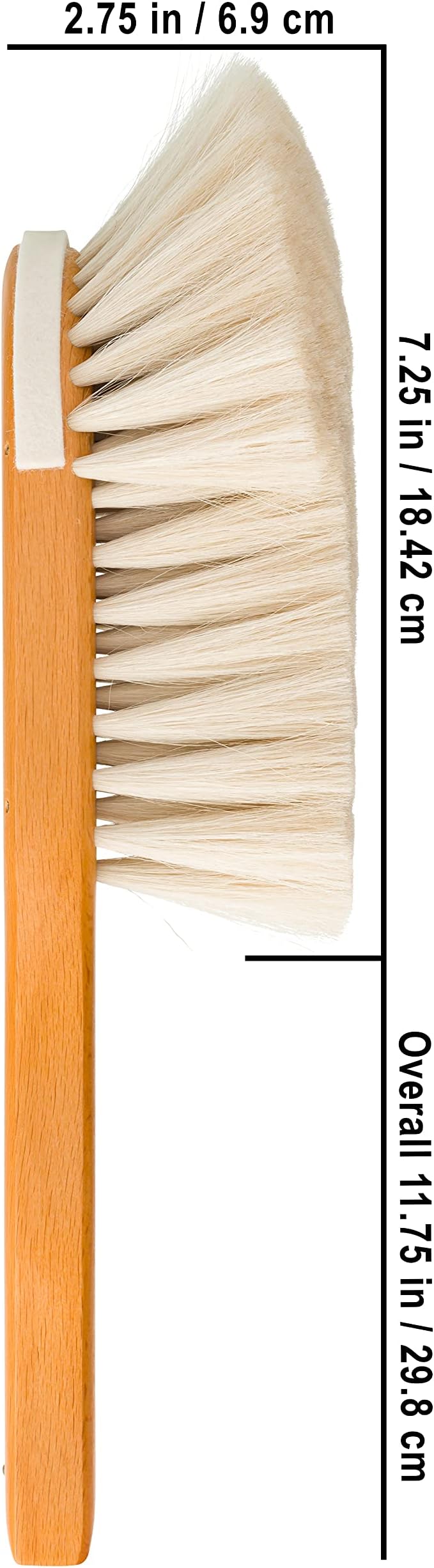 REDECKER S-Shaped Dust Brush with Goat Hair Bristles and Waxed Beechwood Handle Made in Germany - Dust Brush for Books - Goat Hair Dusting Brush