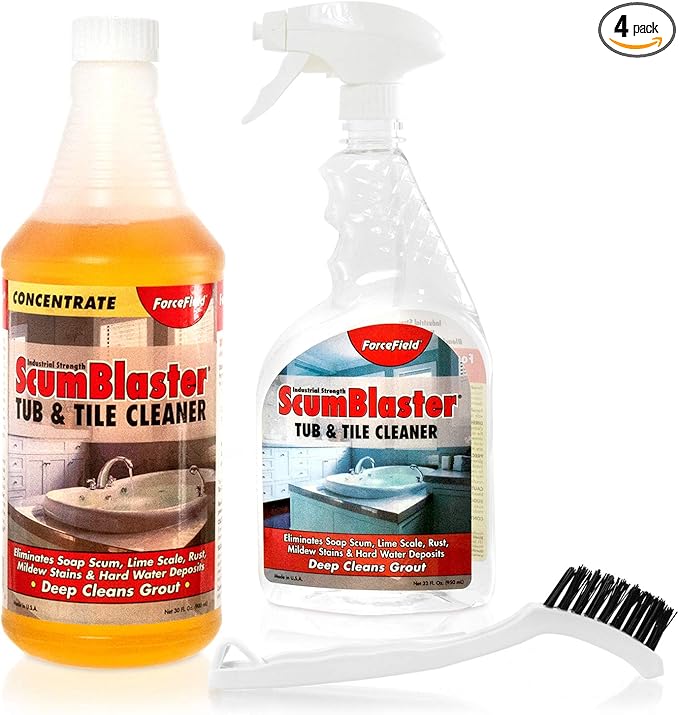 ForceField ScumBlaster: Soap Scum Remover Tile and Grout Cleaner Hard Water Stains and Rust Industrial Strength
