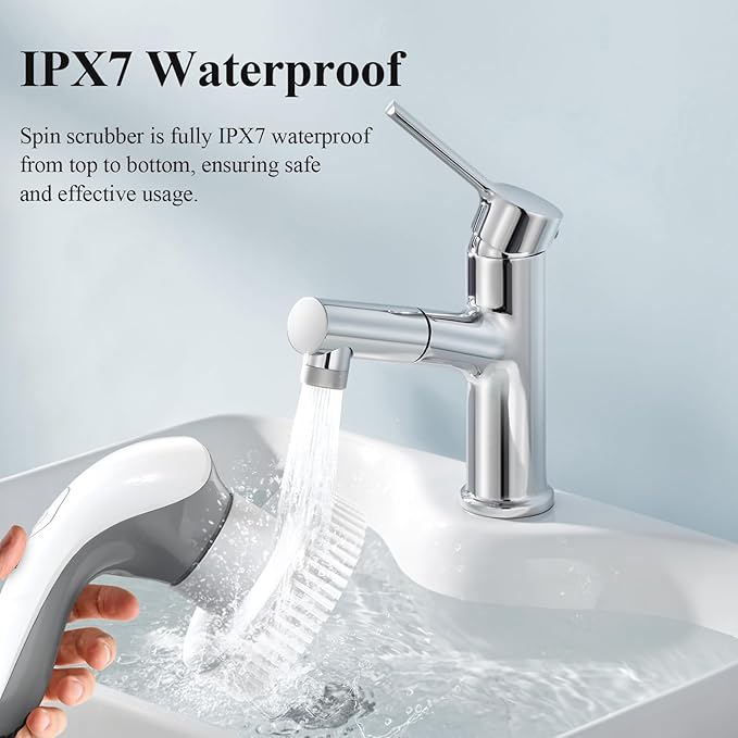 Electric Spin Scrubber Bathroom Shower Cleaner Power Scrubber with 2 Speeds and 6 Multi-Function Brush Heads Cleaning Supplies Brush for Bathroom Tile Floor Kitchen Window