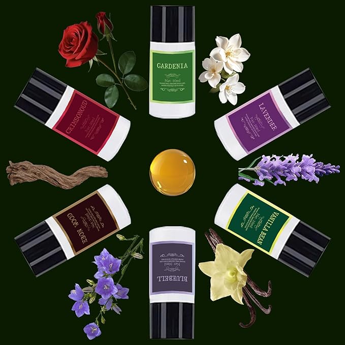 Car Air Freshener Refill Cologne Aromatherapy Oil 10 PCS Essential Oils Mixed Fragrance Set for Car Diffusers (No Diffuser Included)