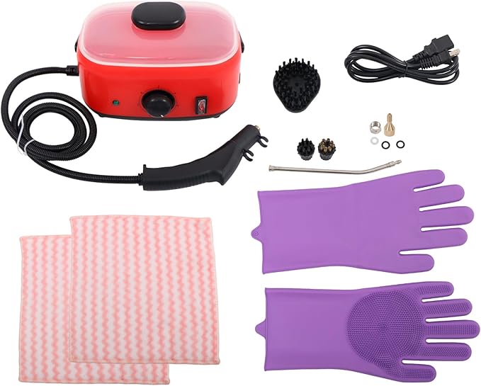 waltyotur Steam CleanerHandheld Steam Cleaner 2500W Pressurized Steam Cleaner with 3 Brush Heads Portable Steamer for Upholstery Car Kitchen CarpetsGrout and Tile