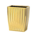 Bathroom Trash Can Stylish Garbage Container Bin for Living Room 1.32 Gallon/5 Liters Gold Small Trash Can Waste Basket for Bathroom Kitchen Office Bedroom-Room Decor