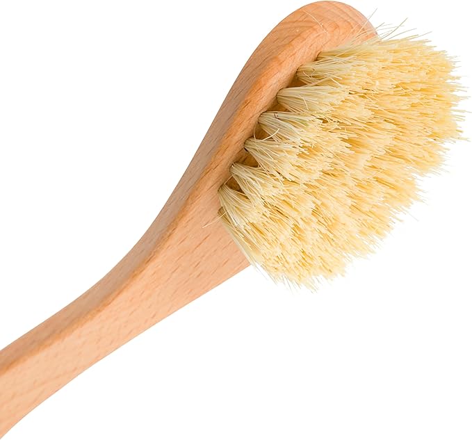 Redecker Curved Dish Brush Strong Natural Tampico Fiber Bristles Ergonomic Design with Oiled Beechwood Handle 9-1/4 Inches Single Unit Made in Germany