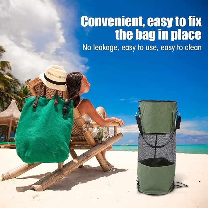 Boat Trash Bags Waterproof Reusable Mesh 33 Inch Height Portable Garbage Storage for Outdoor Use - Tear Resistant Oxford Cloth Easy to Hang Ideal for Boating and Camping