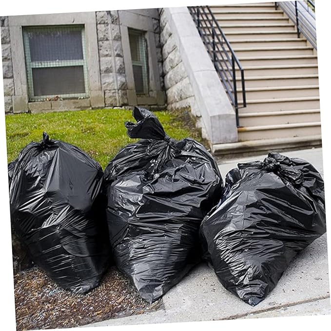 50pcs Large Garbage Bags 80x100cm Heavy Duty Contractor Trash Bags for 100l Trash Cans Outdoor Sanitation Commercial and Residential Use