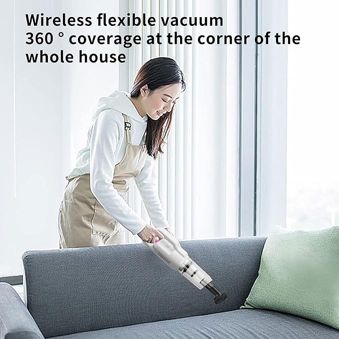 20000Pa Powerful Suction Cordless Vacuum Cleaner 39.37 Stick Vacuum 30 Min Run Time Lightweight White For Carpets &amp Hardwood Floors
