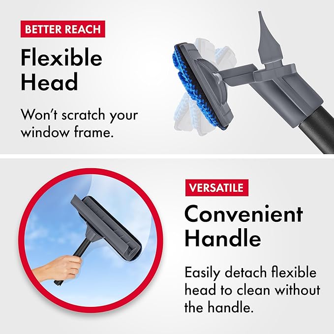 Tyroler 2-in-1 High Window Cleaner Squeegee | 12-80 Anti-Rust Handle | 100% Silicone Scratch Free for Superior Durability and Protection