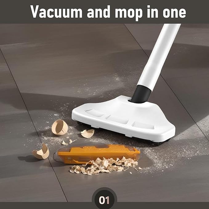 Cordless Vacuum Cleaner 3 in 1 USB Rechargeable Deep Cleaning Mops for Floor Cleaning 9pcs Tools Stick Vacuum for Carpet Hard Floor Pet Hair