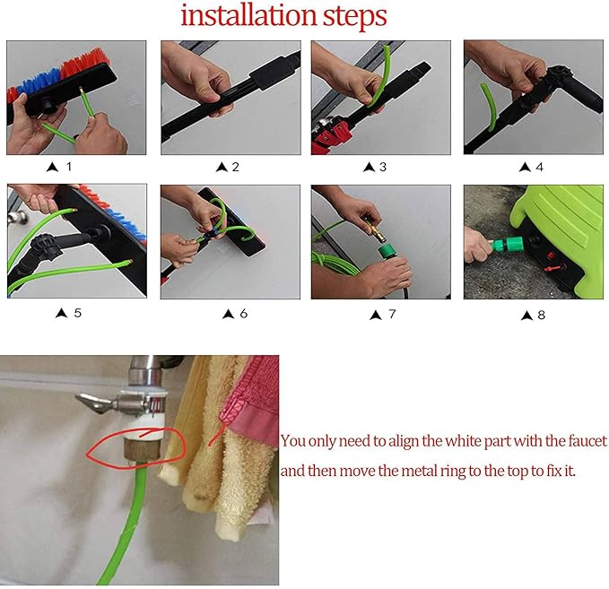 Window Cleaning Telescopic Brush Photovoltaic Panel Cleaning 3.6-11M Water Fed Telescopic Brush Window Clean Extendable Cleaner Conservatory Roof Cleaning Tools