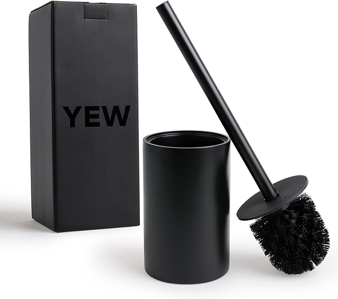 Matte Black Toilet Bowl Brush for Bathroom with Holder - Bathroom Cleaner Scrubber with Sleek Design Sturdy and Durable Bristles