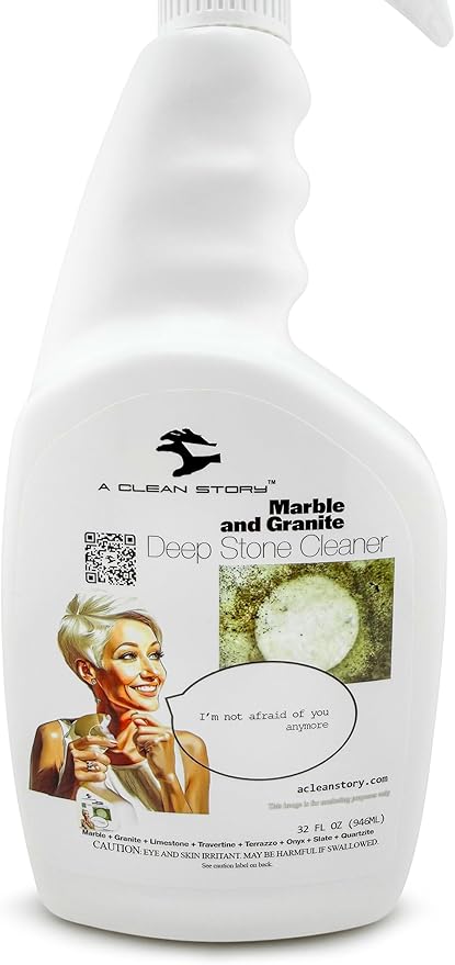 Marble and Granite Deep Stone Cleaner - 32oz Ready-To-Use Formula - Large Spray Bottle
