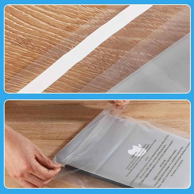 iMailer - 500 Pcs - 9 x 12 Suffocation Warning Self Seal Clear Plastic Poly Bags 1.6 Mil for A4 Letter Sized Documents Marketing Materials Clothes-Permanent Glue
