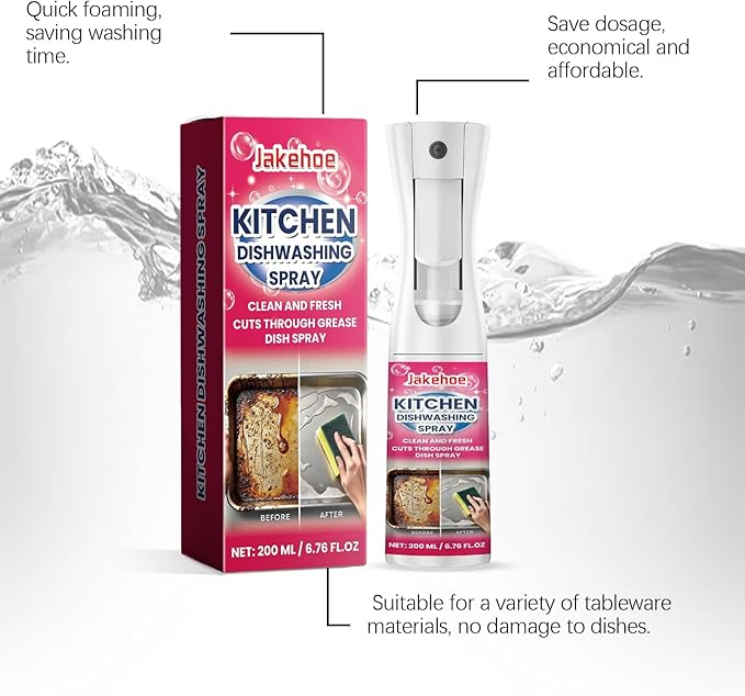 Kitchen Dish Spray - Grease Dissolver Removes Stubborn Stains Gentle On Dishes Easy To Use(3PCS)