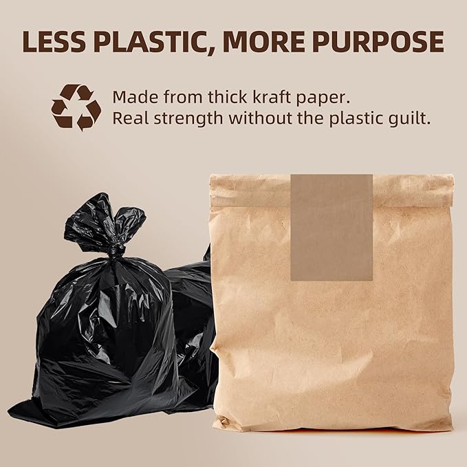 (15-Pack) Calvana Super Strong Compactor Bags Heavy-Duty Kitchen Paper Trash Bags with Leak Proof Plastic Liner Fits GE Model Compactors with Rectangular Containers Includes 15 Sticker Seals