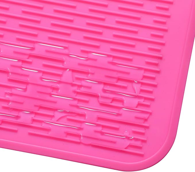 MicoYang Silicone Dish Drying Mat for Multiple UsageEasy cleanEco-friendlyHeat-resistant Silicone Mat for Kitchen Counter or SinkRefrigerator or Drawer Liner Rose 2XL 24 inches x 18 inches