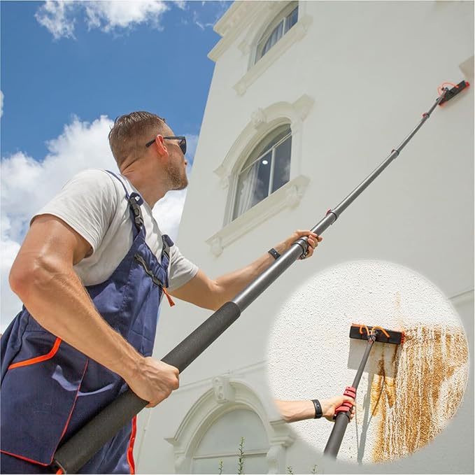 3.610.8m Telescopic Glass Cleaning Pole Multipurpose Water Spray Brush Extendable Cleaner Solar Panel Cleaning Kit (6M)