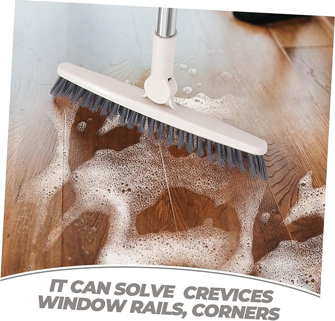 2pcs Floor Scrub Brush Rotatable Handle Cleaning Tool for Bathroom Tile Grout and Window Tracks Stiff Bristles for Crevice Cleaning Easy to Use Versatile Design