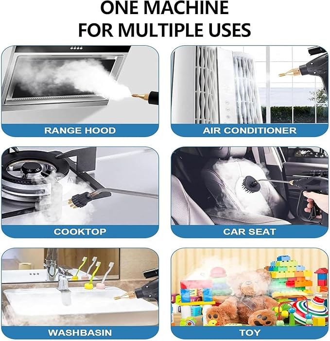 Handheld Steam Cleaner 2600W High Temperature Pressurized Steam Cleaner Handheld Steam Cleaner Machine Multipurpose Duty Steamer Can Quickly Clean Oil and Dust Multiple Protection