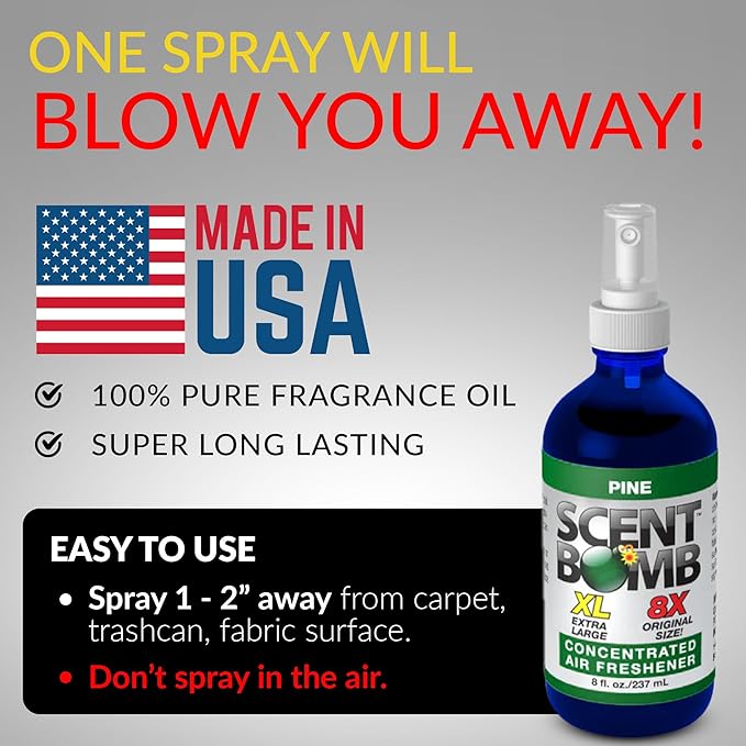 Scent Bomb Pine Air Freshener Spray Long-Lasting Odor Eliminator for Home Office &amp Car
