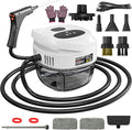 Handheld Steam Cleaner 2500W High Temperature Pressurized Machine 1.7L Water Tank Handle-Controlled Steam Output Portable Cleaning Steamer for Home Car Bed Bugs Furniture Grout (White 1.7)