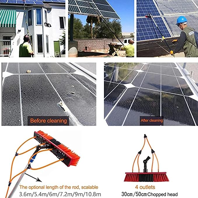 Water Fed Pole Kit Window Cleaning Telescopic Poleextendable Window Cleaning kitSolar Panel Cleaning Equipment Long Pole Window Cleaner5.4m/18FT