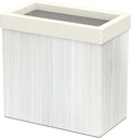 Gatco Small Bathroom Trash Can with Lid Rectangle 3 Gallon Wastebasket Under Sink White Oak with Matte White for Bathroom Bedroom Office (1943W)