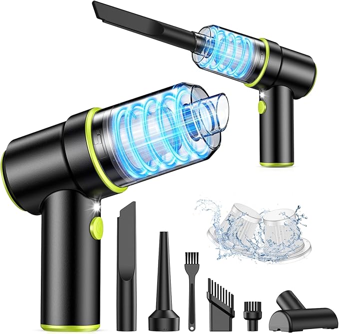 KMM Handheld Car Vacuum Cleaner 9000PA Vacuum Cleaner &amp Air Duster 120W High Power Vacuum Portable Cordless Hand Held Vacuum Rechargeable with Multi-Nozzles &amp LED Light for Home Car Offic