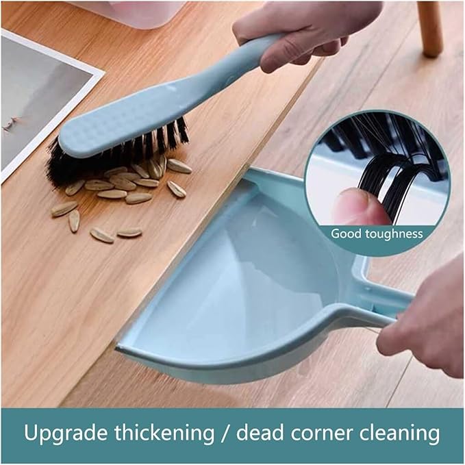 Mini Broom and Dustpan Set Small Hand Broom with Dust Pan for Table Crumbs Desk Kitchen Counter Sofa Car - Pink Blue Beige(Pink)