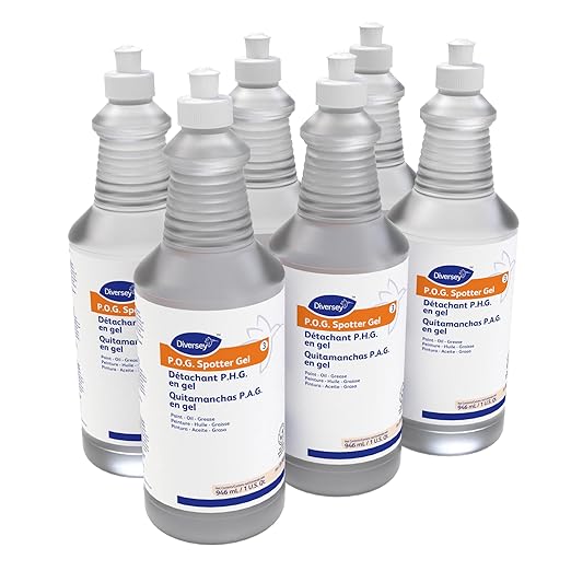 Diversey 913888 P.O.G Paint Oil and Grease Spotter Gel Professional Carpet Spot Remover Ready-to-Use Squeeze Bottle 32-Ounce (Pack of 6)