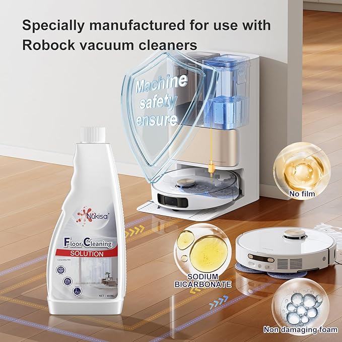 Sweet Orange Scent Floor Cleaning Solution Compatible With Roborock Robot Vacuum And Mop Cleaner Deep Cleans For Multiple Hard Floors Suitable With All Robot Vacuums With Mopping (2 Bottle)