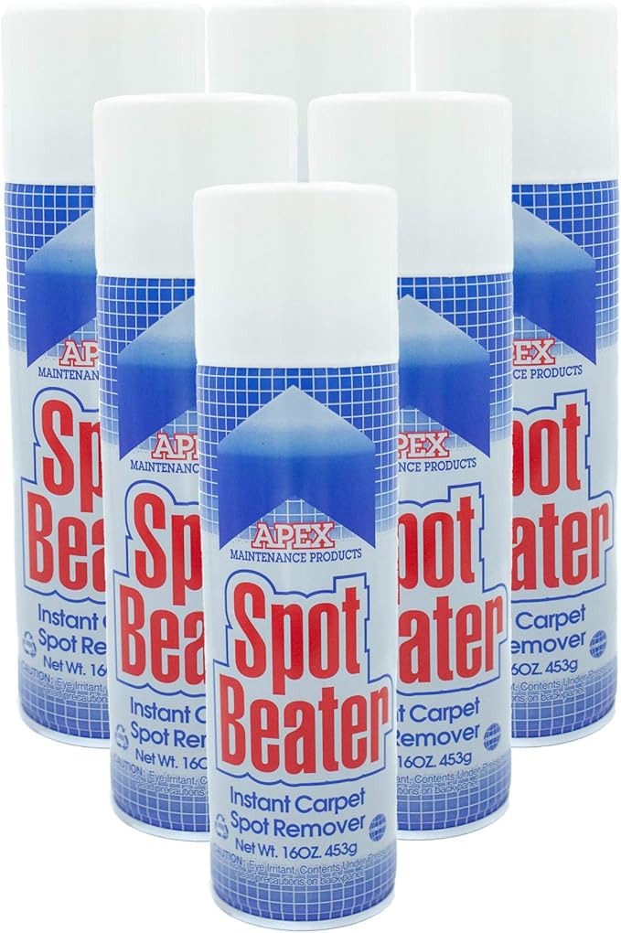 Spot Beater Instant Carpet Spot Remover for Fresh Old &amp Stubborn Stains Such as Oil Grease Ink Lipstick Coffee Pet Stains &amp More 16 Oz Pack of 6