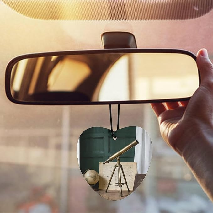 5PCS Car Air Freshener Hanging Personalized Double Sided Telescope Globe Car Fresheners Long Lasting New Cars Scents Cute Automotive Freshies for Closets Drawers (tea)