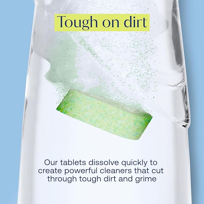 Fab Tab Home Cleaning Kit Refill Tablets - All-Purpose Cleaner Bathroom Cleaner &amp Foaming Hand Soap Tablet Refills - Plant-Based - Platic-Free - No Harsh Chemicals - (Bottles Not Included)