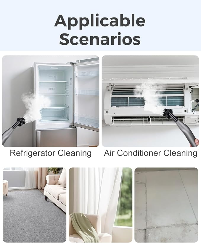 1500W Steam Cleaner for Home Use 1.2L Handheld Pressurized Steamer with 2 Cleaning Modes 8-Piece Accessory Kit 15s Fast Heat-Up High-Temperature Cleaning Machine for Kitchen Bathroom Car