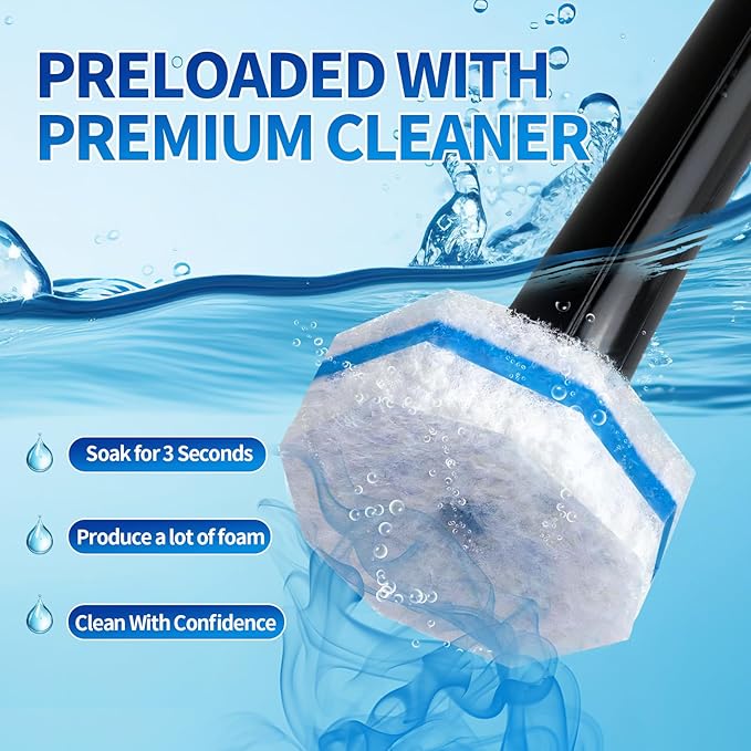 Disposable Toilet Bowl Brush with 36 Toilet Wand Refills Pads Replacement Heads Toilet Cleaning StickToilet Bowl Cleaner Wands Holder and Set Toilet Cleaning System Starter Kit