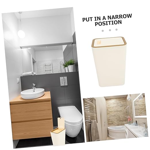 Garbage Can for Bedroom Kitchen Trash Bin Plastic Wastebasket Pp Material Trash Can Multi-Scene Use Waste Basket for Family