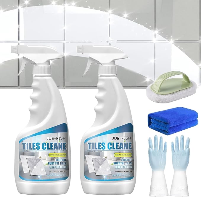 Tile Grout Cleaner Sprayer Jue Fish Tiles Cleane Floor Tile Descaling and Cleaning Artifact for Tile Grout Sink Toilet Seats Bathtubs (2Pcs)