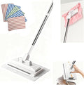 Snap Grip Mini Mop Stick with 39 inches Handle — Zero-Touch Gap Cleaner &amp Locking Head Includes 1 Mini Mop &amp 5 Reusable Cloths for Multi-Surface Cleaning