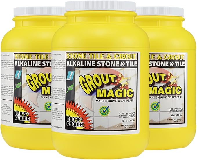 Grout Magic - 92 ounce Grout and Stone Tile Cleaner. Quickly Destroys Dirt and Grime. Safe on Colored Grout. Biodegradable &amp Phosphate free