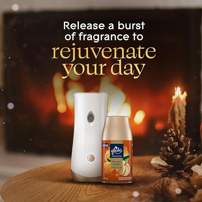 Glade Automatic Spray Refill 6 Pack Pumpkin &amp Ginger Scent Home Fragrance Refill Can 6.2 oz