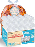 40-45 Gallon Lawn &amp Leaf Trash Bags 250 Count Heavy Duty Clear Plastic Recycling Bags Unscented