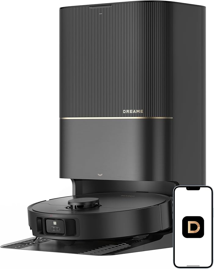 DREAME X40 Ultra Robotic Vacuum with Removable &amp Liftable Mop 12000Pa Suction Side Brush Extensive Cleaning 158°F Mop &amp Washboard Self Cleaning Auto-Empty Auto Refill liftable Brushes