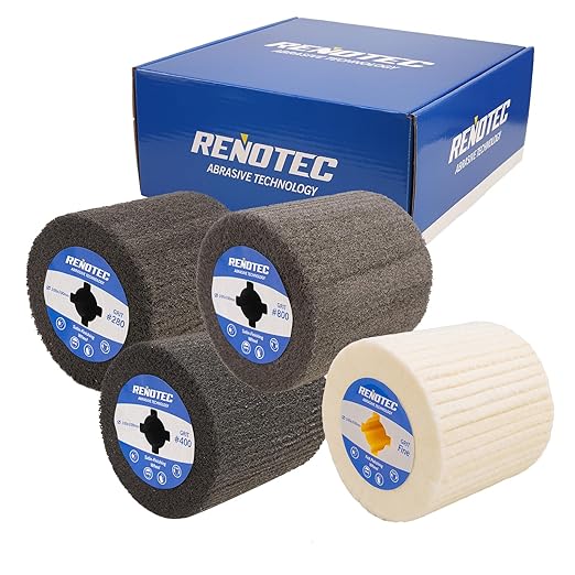 4 Polishing Wheel Pro Pack 100x100mm Aluminum Oxide Premium Wool Grit 280/400/800/1000 from Finishing to Mirror Polishing