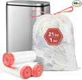 21 Gallon Trash Bags XL-Large Garbage Bags with Drawstring 108 Count Heavy Duty Trash Can Liners for Kitchen Office Yard Commercial Use Clear