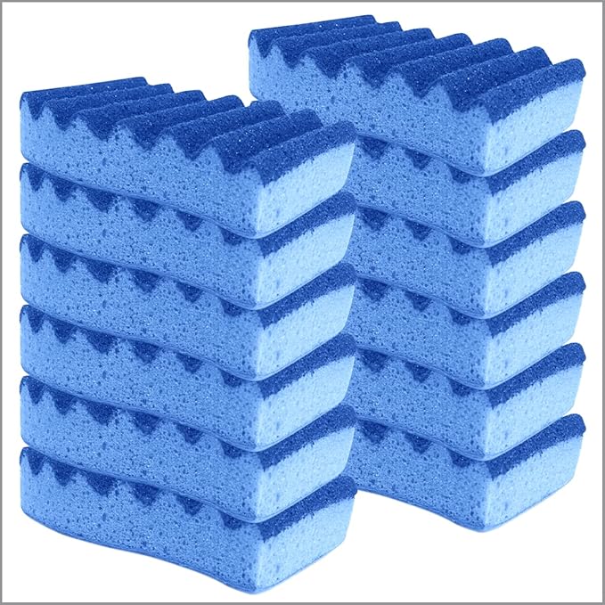 LOLA All Purpose Scrub Sponge 12 Pack Made in USA Scrub Sponge- Superior Technology Non-Scratch Long Lasting - Dishes Mugs Non-Stick Cookware