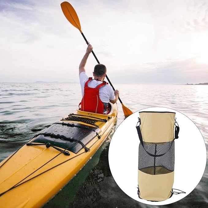 Reusable Boat Trash Bag Waterproof Mesh Garbage Bag for Boat Lightweight Portable Outdoor Trash Storage with Elastic Top and Buckle Strap for Kayaking Camping Travel
