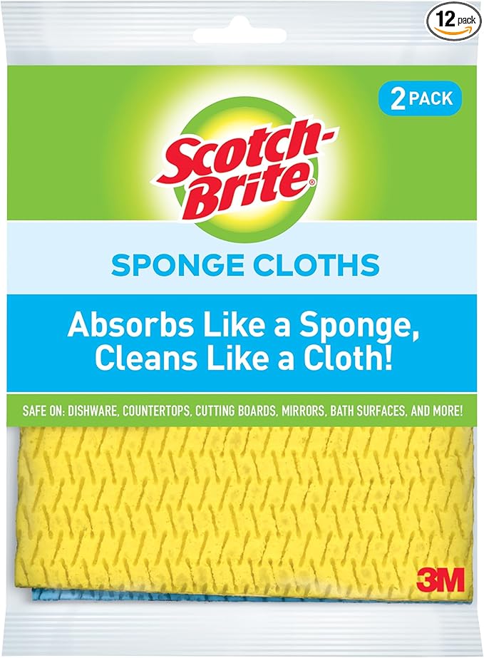 Scotch-Brite Sponge Cloth Swedish Dish Cloths Reusable Alternative to Paper Towels 24 Sponge Cloths