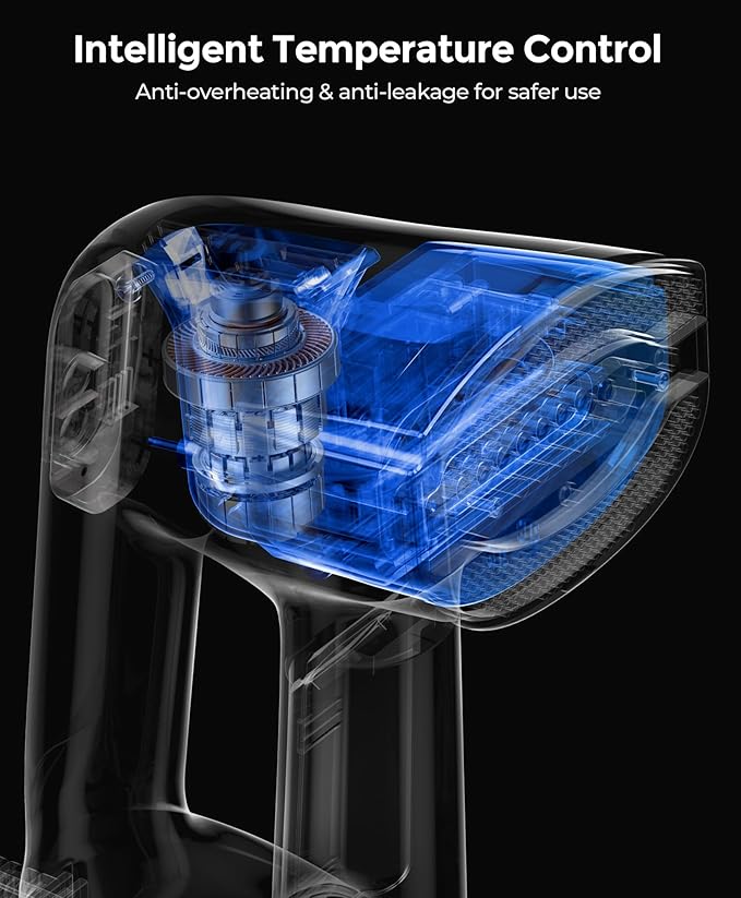 LyriFine Vacuum Steamer for Clothes 3500Pa Suction Clothes Steamer Handheld 2-in-1 Steamer&ampIron Garment Steamer 3 Modes&amp 360° Leak-proof Technology Fabric Steamer for Wrinkle Removal (for 1