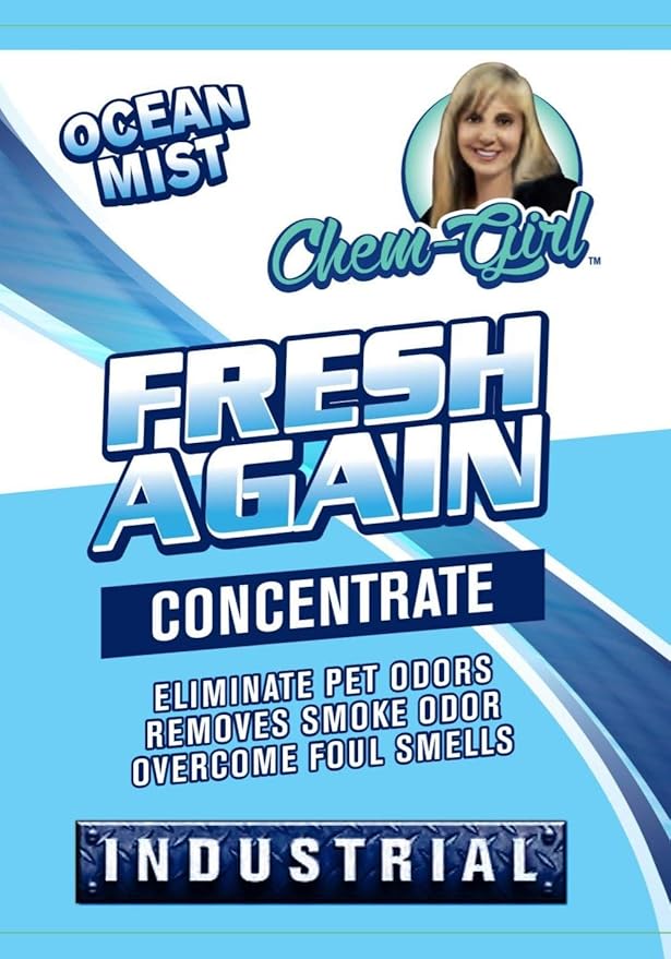 Chem-Girl | FRESH AGAIN Concentrated Odor Remover Carpet Freshener &amp Deodorizer Spray for Air Hard &amp Soft Surfaces | Industrial-Strength - 1 Gallon