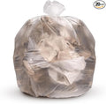 Inteplast 24x31 Natural Trash Bags - 1000 Count 7 Mic 12-16 Gal High-Density